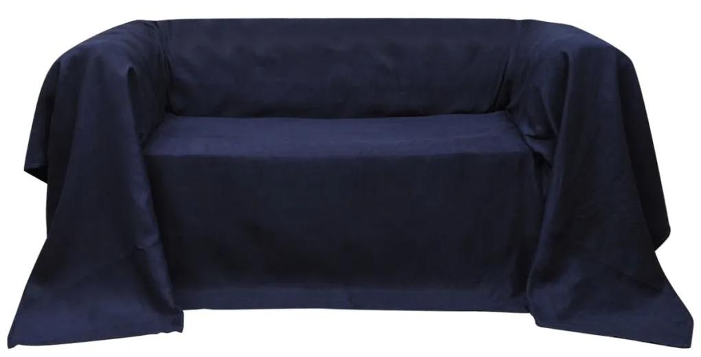 vidaXL Mikro szálas kanapé terítő / védőhuzat 210 x 280 cm sötétkék