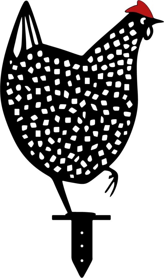 Chickens fém kerti dísztárgy, 28×26 cm