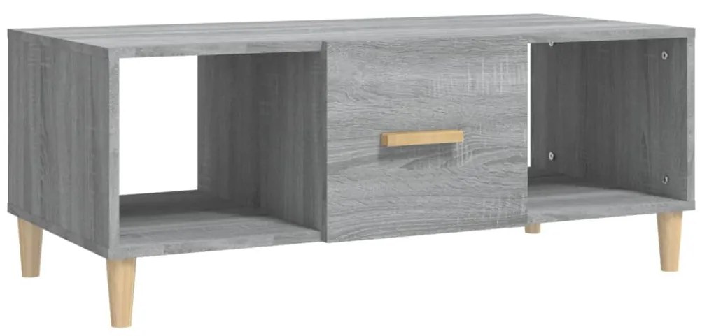 Szürke sonoma színű szerelt fa dohányzóasztal 102 x 50 x 40 cm