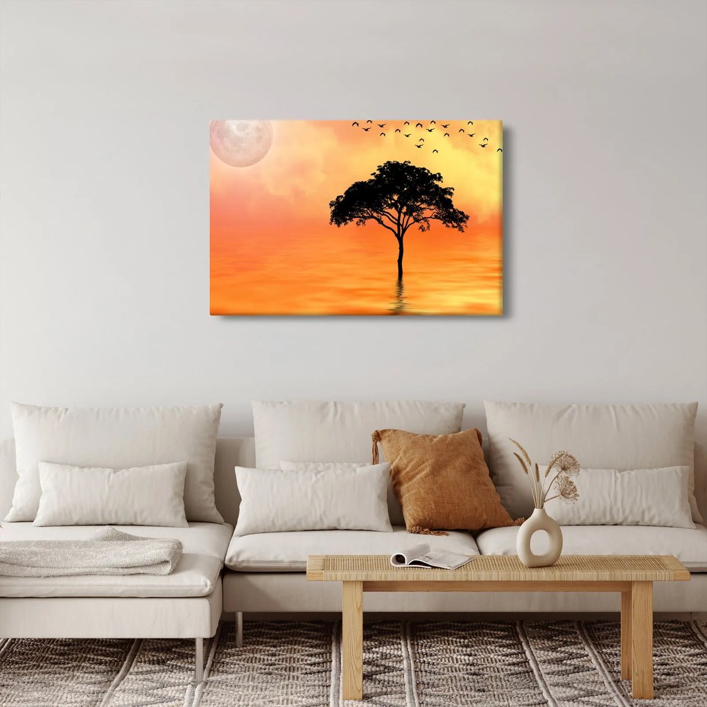Kép egy fáról naplementekor (90x60 cm)