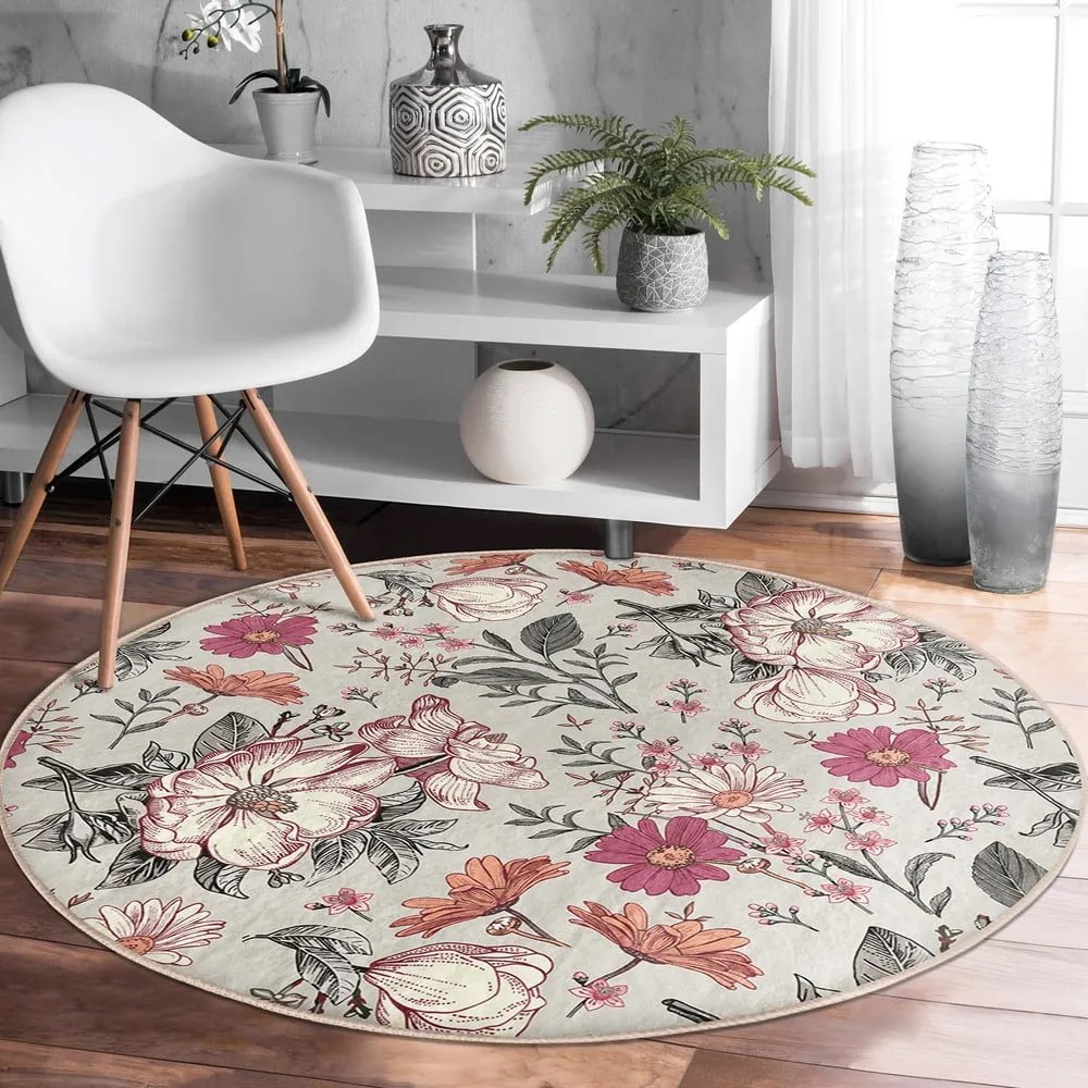 Mosható-robotporszívóval tisztítható kerek szőnyeg ø 80 cm Comfort – Mila Home