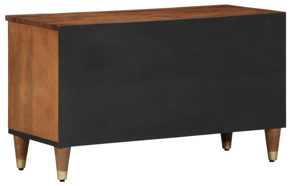 Média szekrény Mézbarna Tömör mangófa, Mérnöki fa 80 x 33 x 46 cm