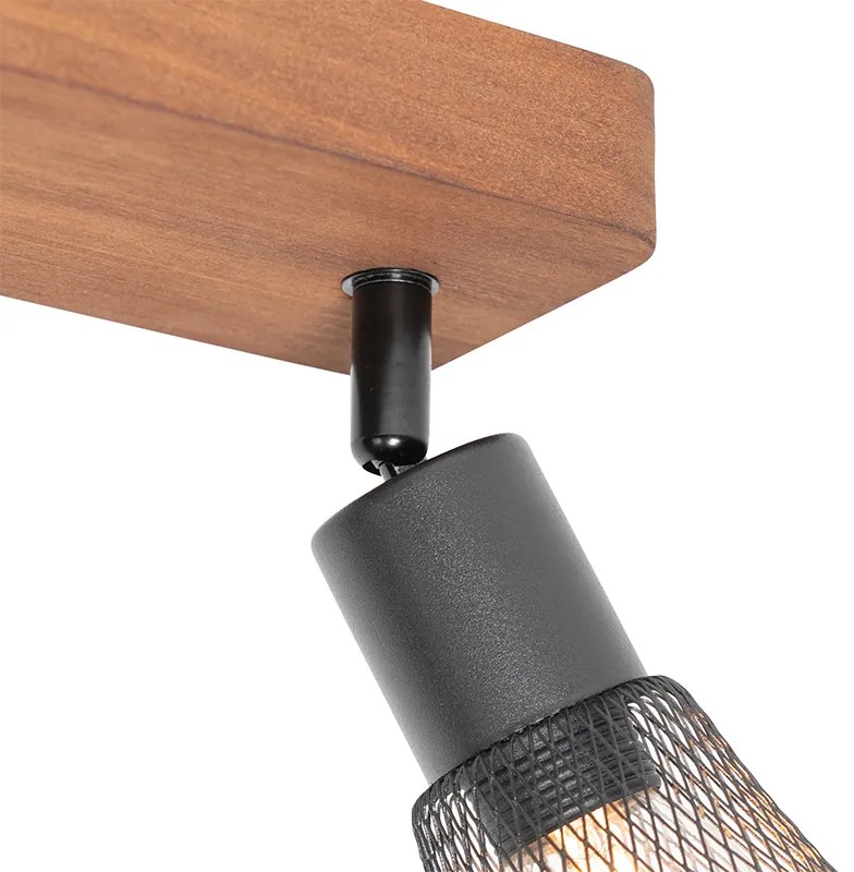 Ipari reflektor fekete fával, 2 lámpás - Kristina