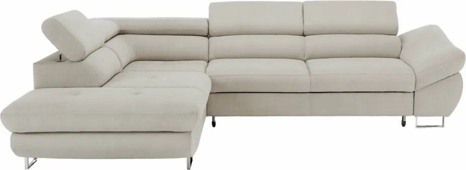 Sarokülőgarnitúra, szürke-bézs taupe, balos, FABIA