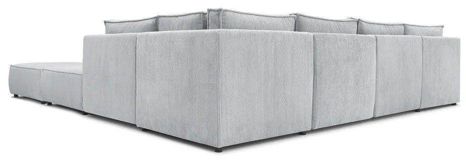 Világosszürke kordbársony sarokkanapé ("U" alakú-variálható) Nihad modular – Bobochic Paris