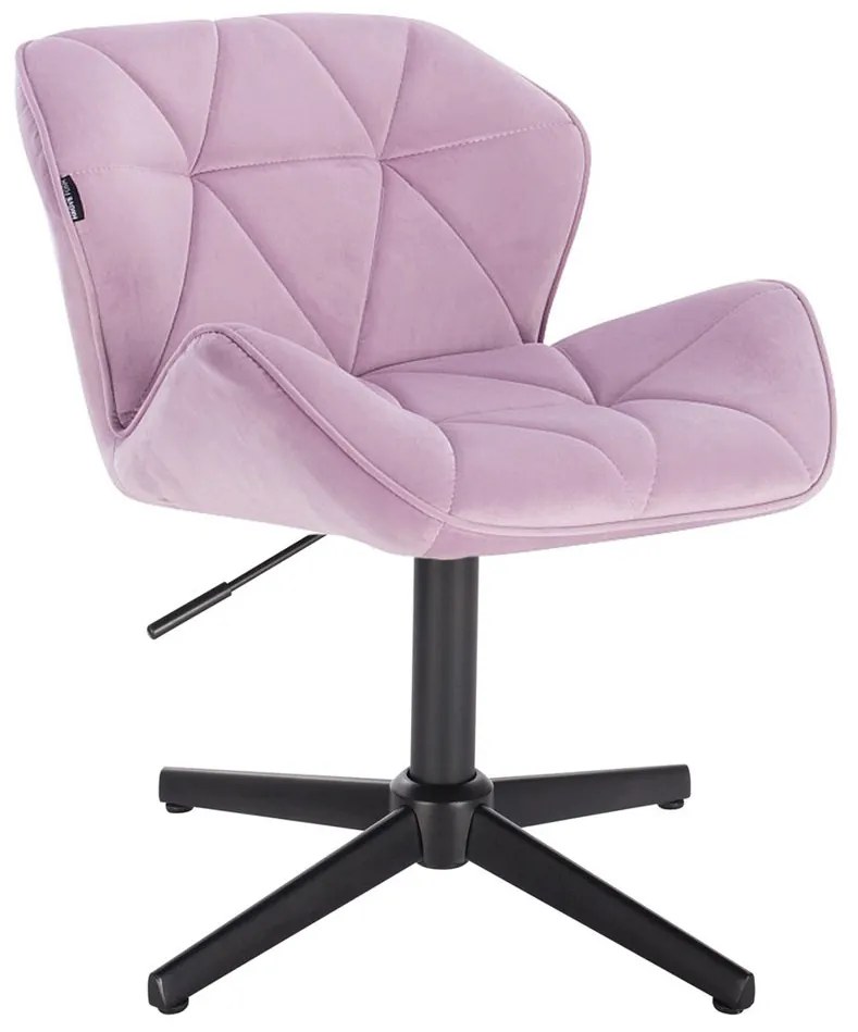 HR111CROSS Halványlila modern velúr szék fekete lábbal