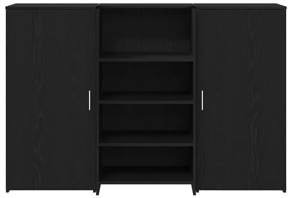 recepciós pult fekete tölgyszínű 155x50x103,5 cm szerelt fa