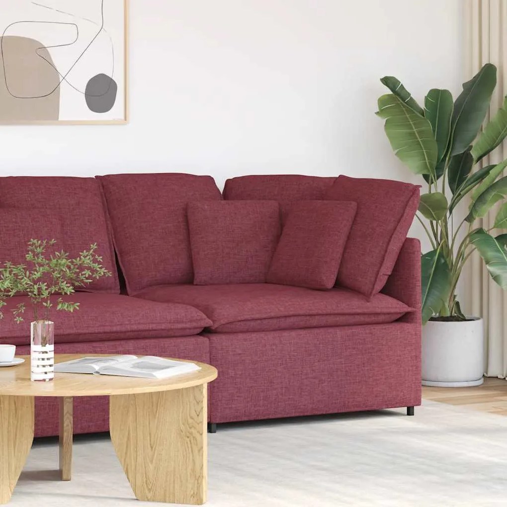 borvörös moduláris kanapé sarokmodul párnákkal 100 cm