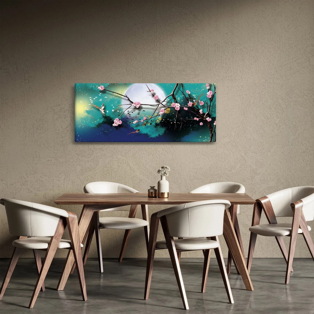 Kép - Fa, grafika (120x50 cm)