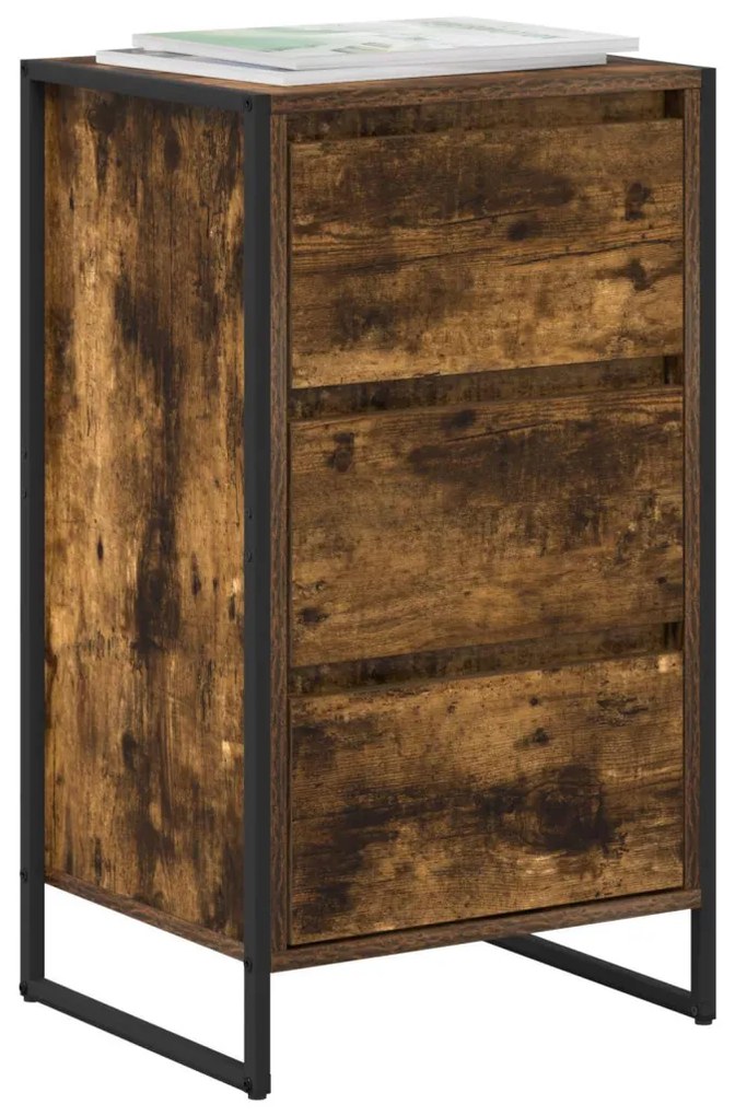 Széf fiókkal Füstös tölgy 42 x 36 x 75.5 cm Faanyag