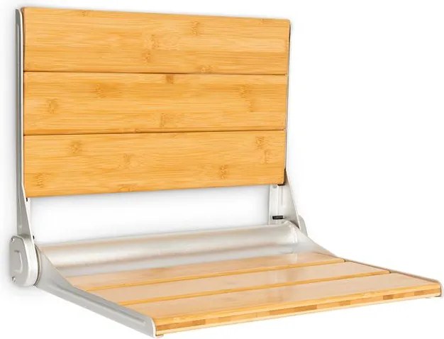 OneConcept Arielle, zuhanyszék, bambusz, alumínium, lehajtható, teherbírás max. 160 kg, fa