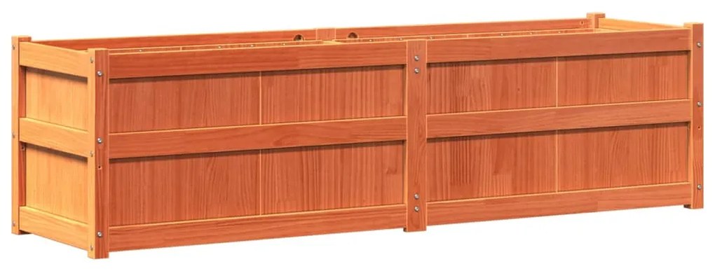 Viaszbarna tömör fenyőfa kerti virágláda 180 x 50 x 50 cm