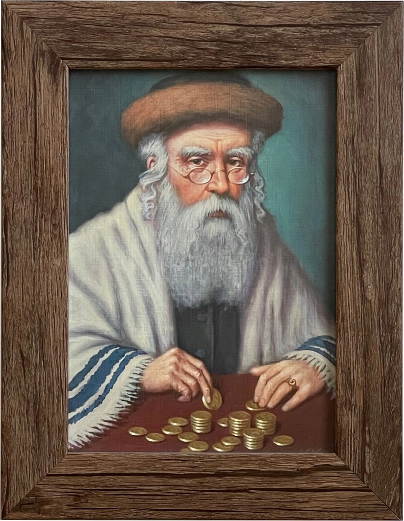 Vászonkép 22x17 Pénzszámláló Zsidó Tölgy Ajándék Keret