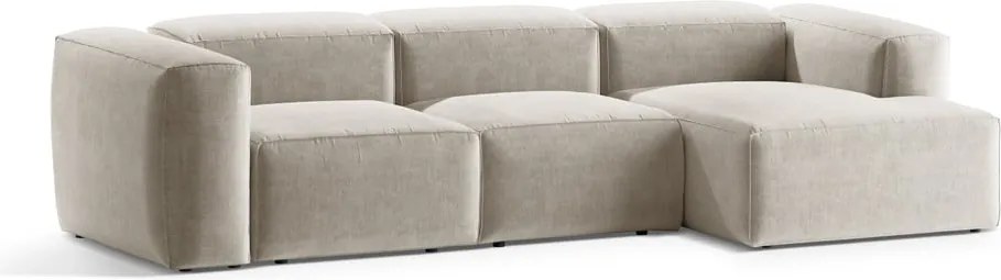 Bézs sarokkanapé (jobb oldali-heverő résszel) Bergamo – Cosmopolitan Design