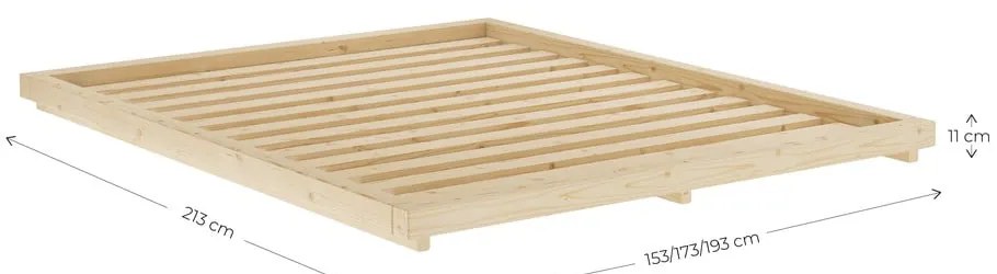 Borovi fenyő franciaágy ágyráccsal 160x200 cm Dock – Karup Design