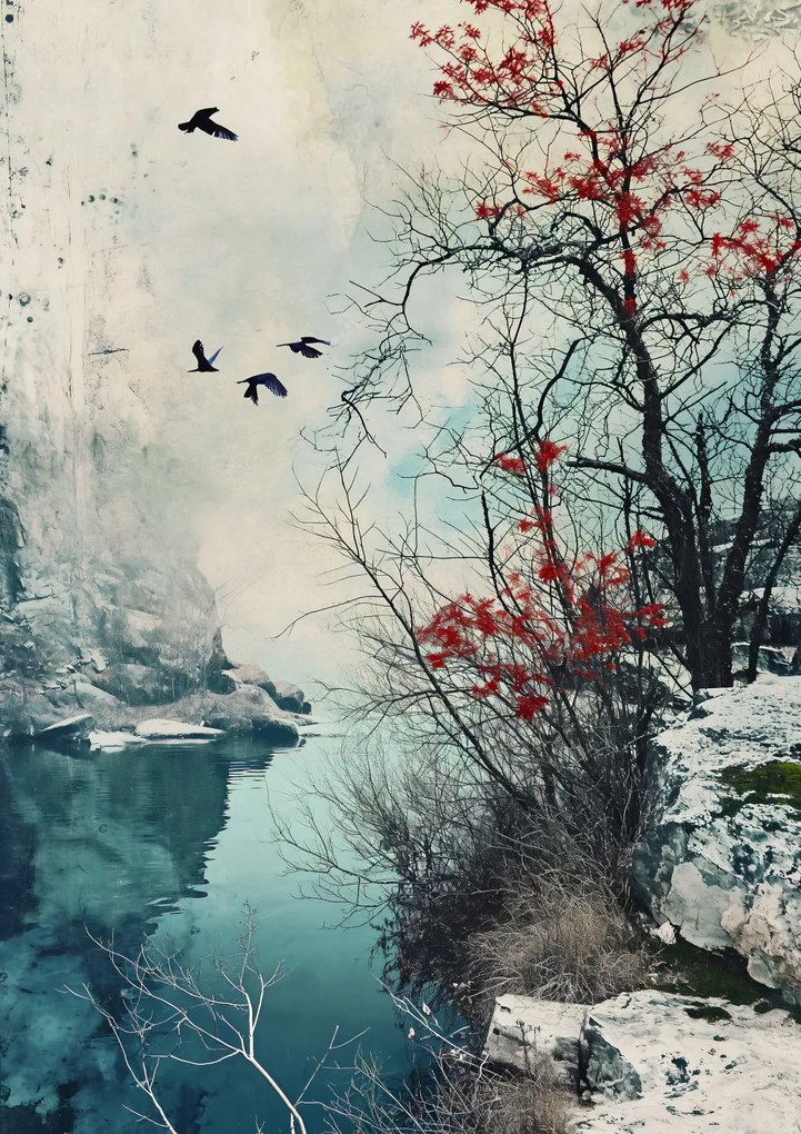 Poszter 21x29,7cm Téli madárcsicsergés