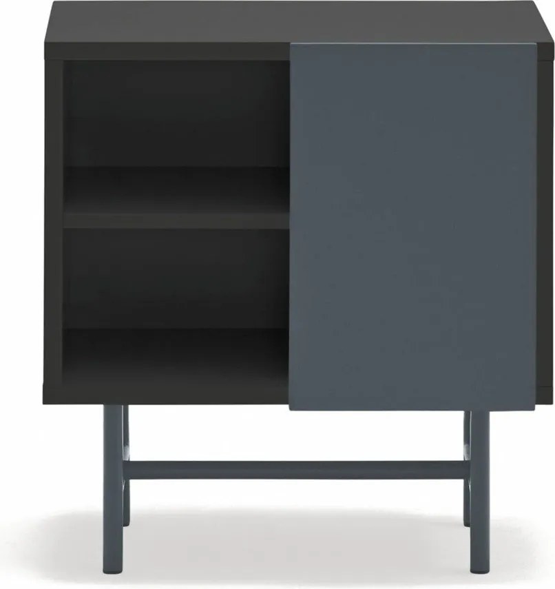 Fekete-antracitszürke matt éjjeliszekrény Nube – Teulat