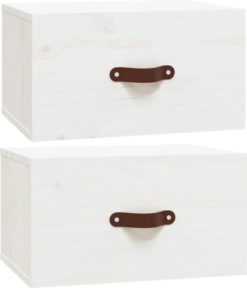 vidaXL 2 db fehér falra szerelhető éjjeliszekrény 40 x 29,5 x 22 cm