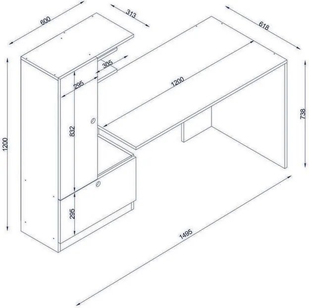 Domingos White and Walnut íróasztal