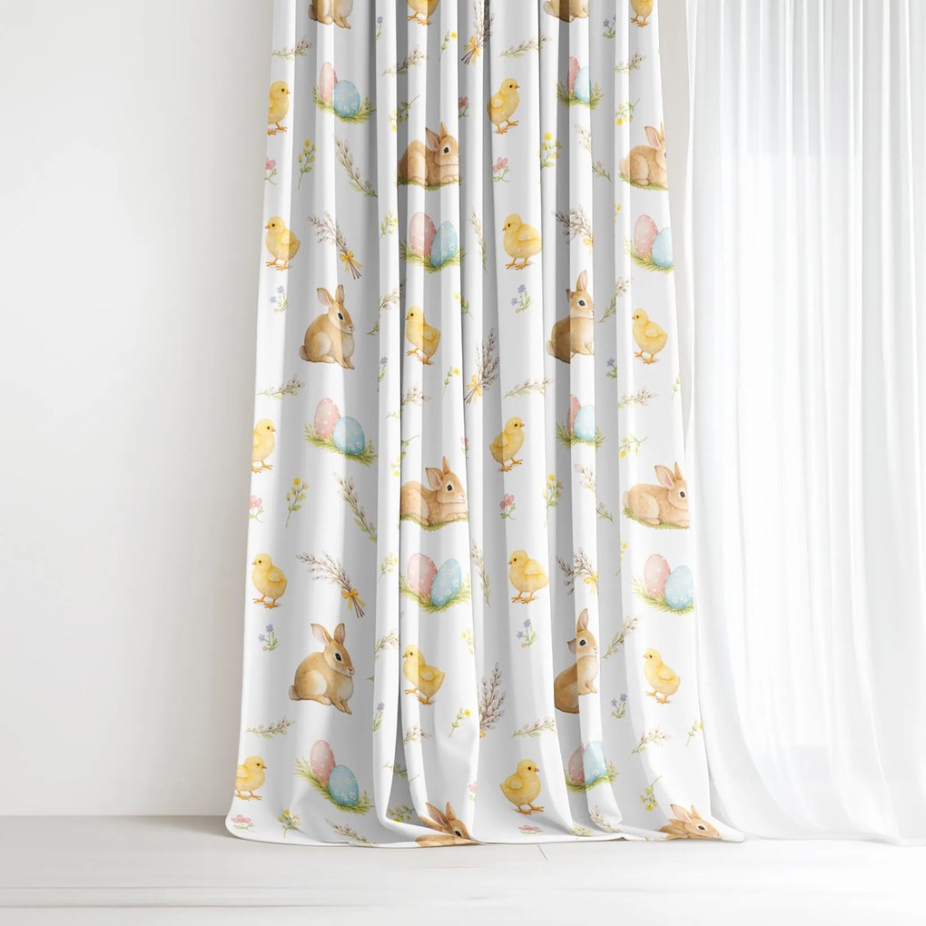 Goldea húsvéti dekor függöny - vidám húsvét 280x150 cm