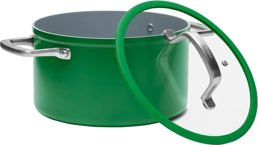 Indukciós tűzhelyhez alkalmas edény fedővel-kerámia felülettel 5,5 l Meda 3.0 – FABINI