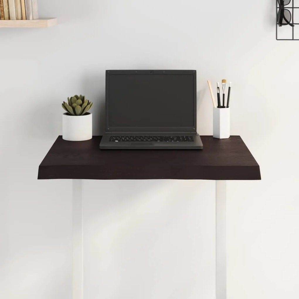 sötétbarna kezelt tömör asztallap 60x50x(2-4) cm