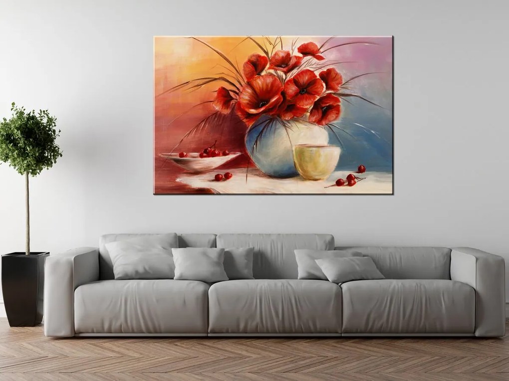 Gario Vászonkép Pipacs kompozíció Méret: 100 x 40 cm