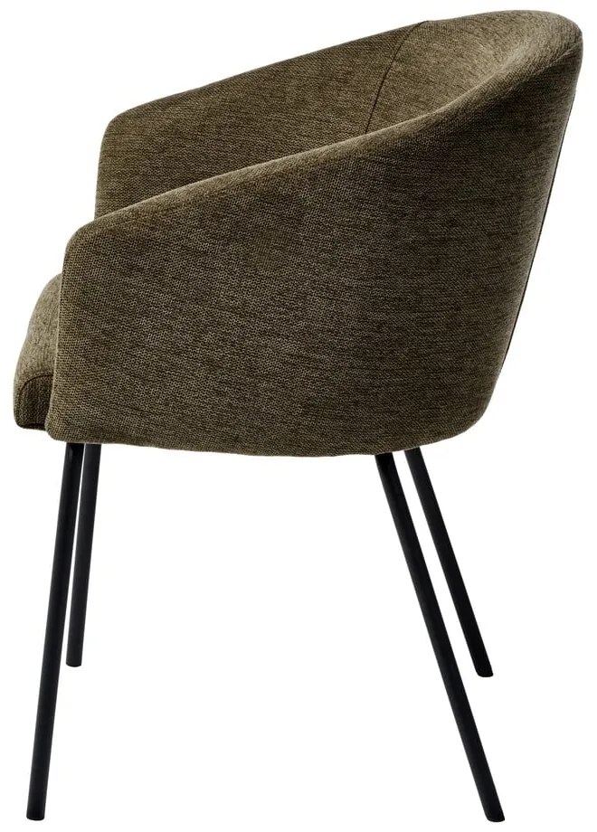 Khaki kárpitozott karfás étkezőfotel Easton – Unique Furniture