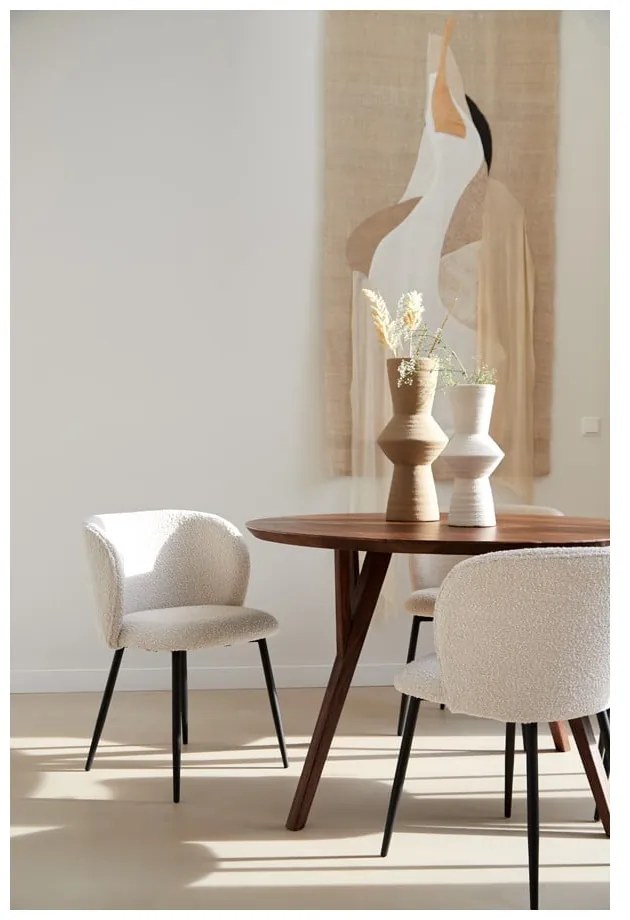 Barna kerek étkezőasztal akácfa asztallappal ø 140 cm Quenza – Light & Living