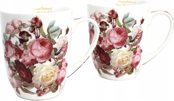 Bögre szett ajándékdobozban elegáns rózsák 400 ml