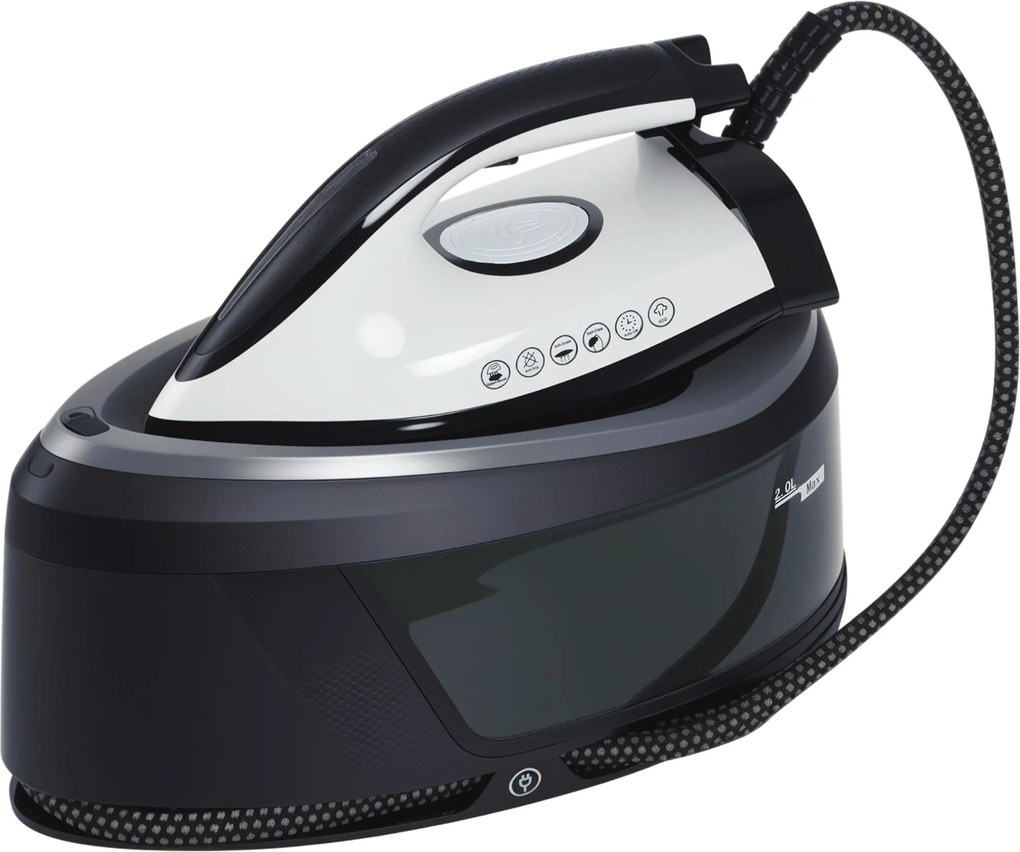 HOMCOM 2800W Vasalóközpont 100 g/perc 8 Bar ECO Funkció Dupla Rétegű Kerámia Talp Erőteljes Függőleges Vasalás Automatikus Kikapcsolás Vízkőmentesítés