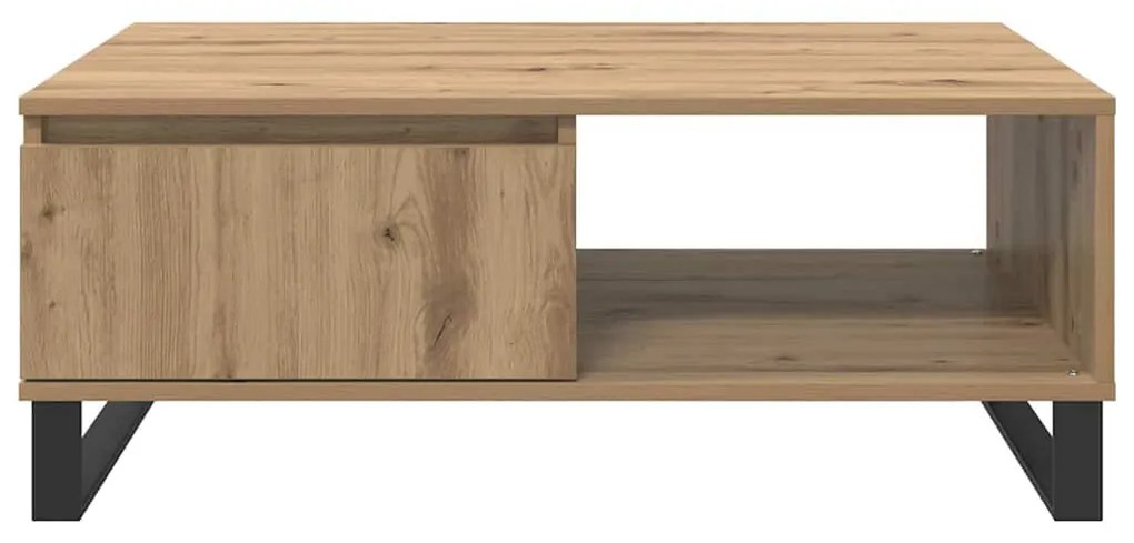 Dohányzóasztal fiókkal kézműves tölgy 90 x 60 x 35 cm Faanyag