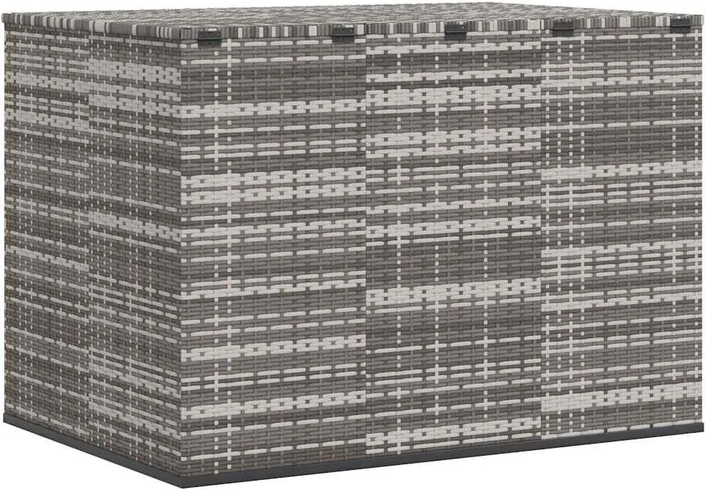 Szürke Polyrattan Kerti Párnatartó Doboz 145 X 100 X 103 Cm