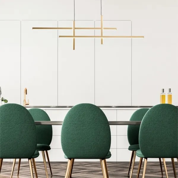 Zuma Line 22008P-BK/GD - LED Csillár zsinóron EDGE LED/42W/230V 3000/4000/6000K