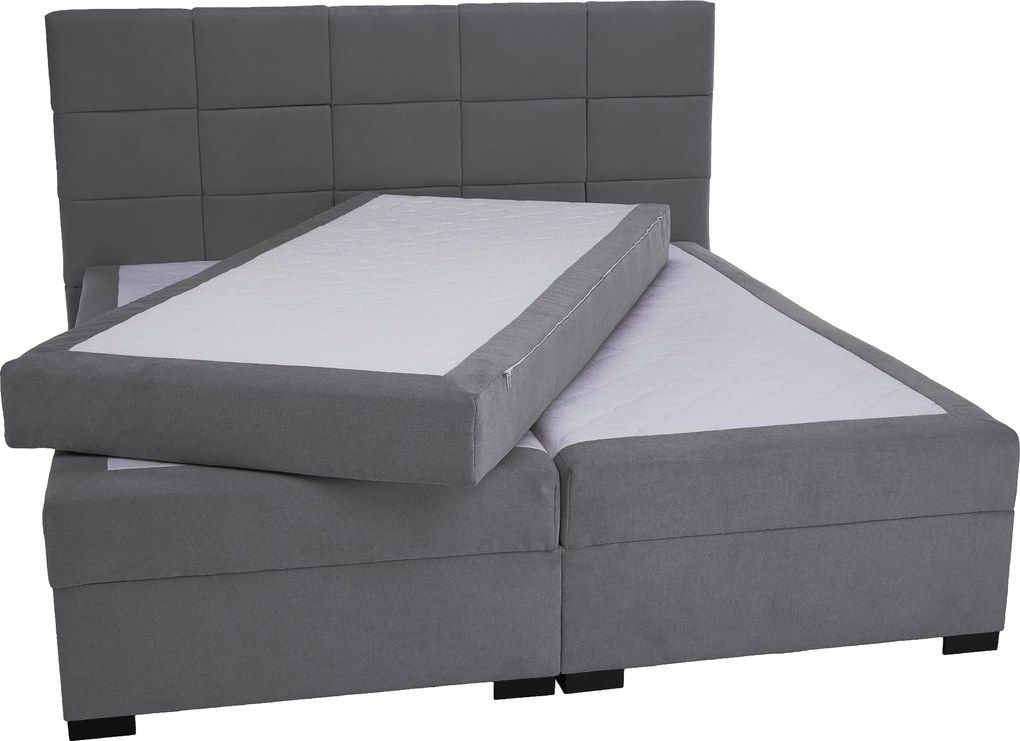 Boxspring ágy, 200x200, szürke, APRIL