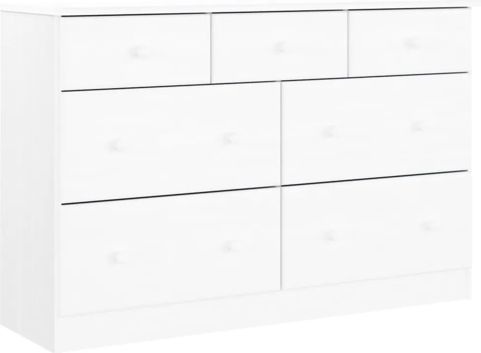 vidaXL ALTA fehér tömör fenyőfa komód 112x35x73 cm