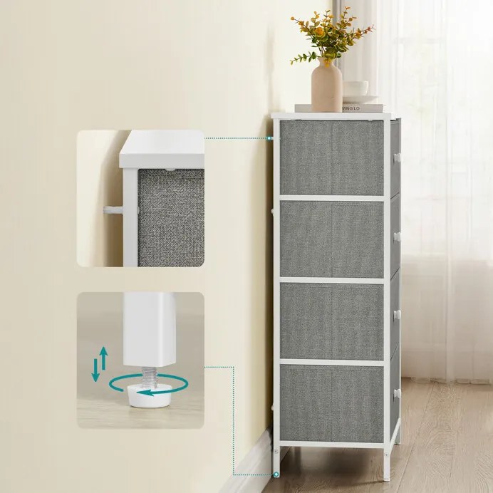 Szürke komód 45×30×92 cm méretben – AUK-E1031-GREY