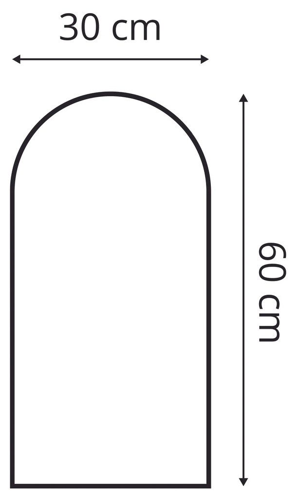 Bársony kárpitozott panel - Íves - 30x60cm Szín: Fekete