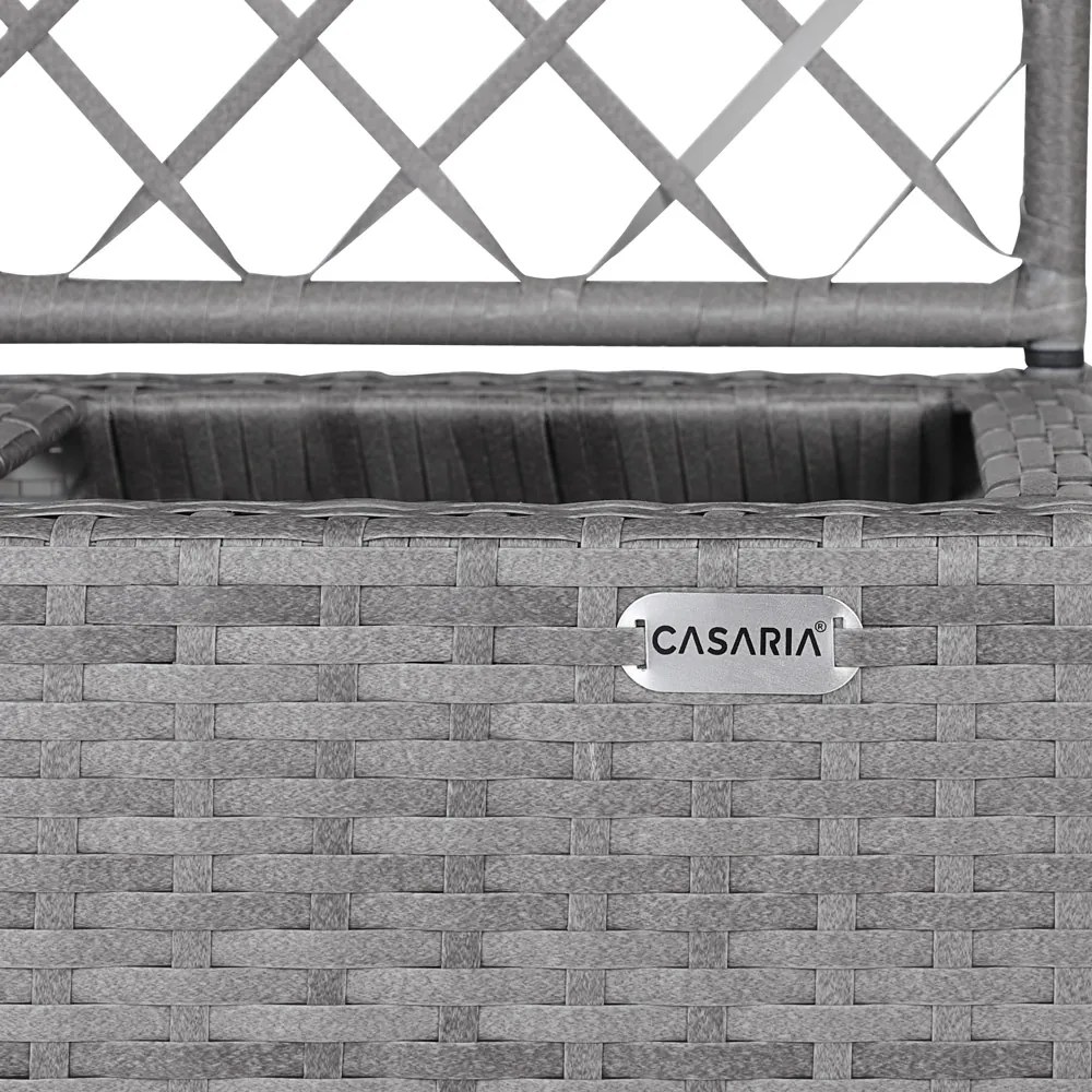 Casaria® Virágtartó boxszal és rácsozatttal - szürke