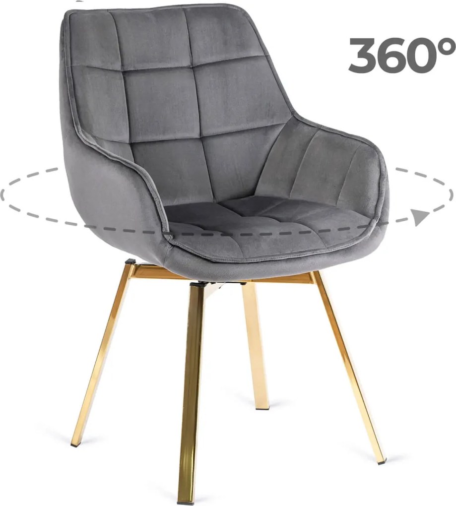 Forgó szék szürke színben, bársony kárpittal. MIA