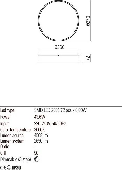 REDO 01-2567 YOMO Ernyős Mennyezeti Lámpa LED IP20