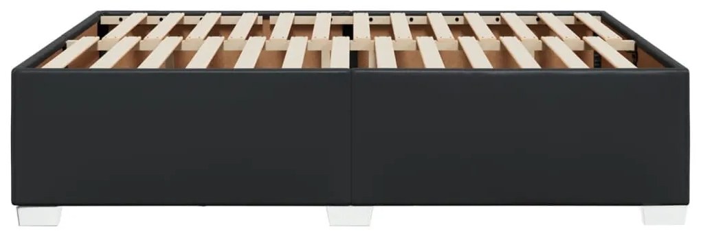 fekete műbőr ágykeret 140x200 cm