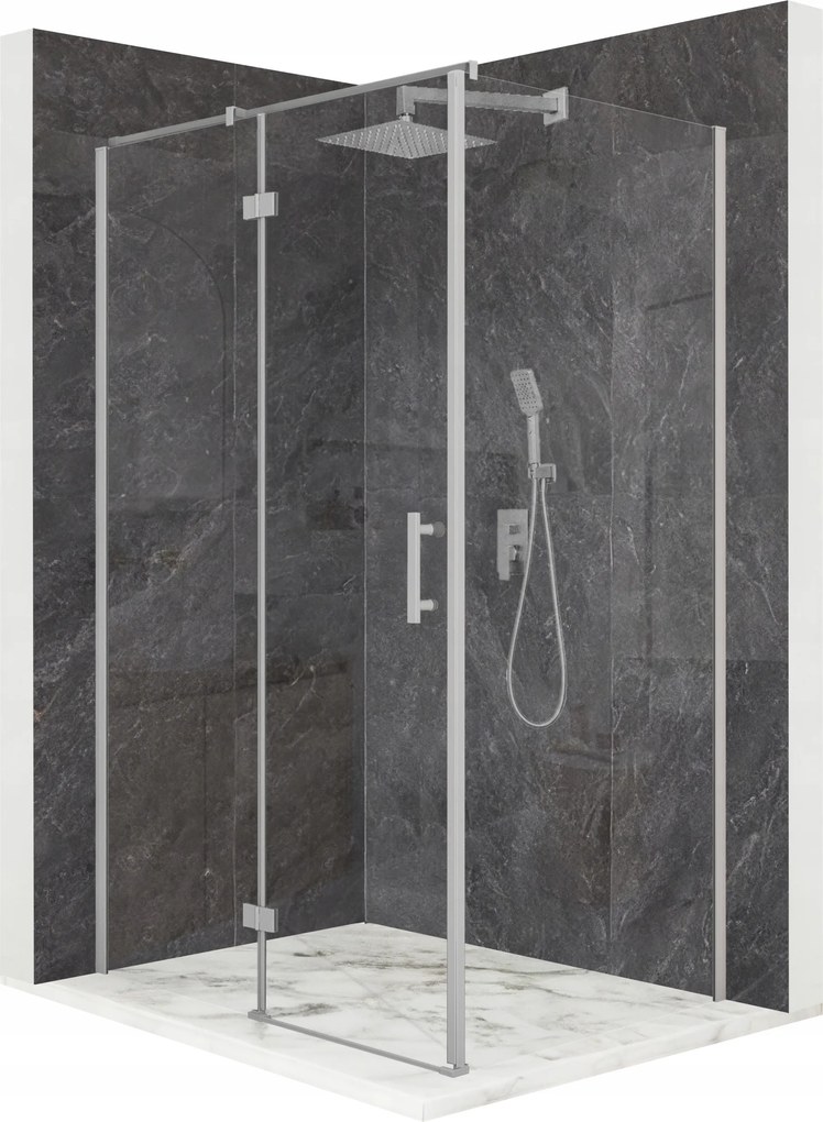 Zuhanykabin 100x90cm billenőajtó króm Esg üveg 6mm bevonat