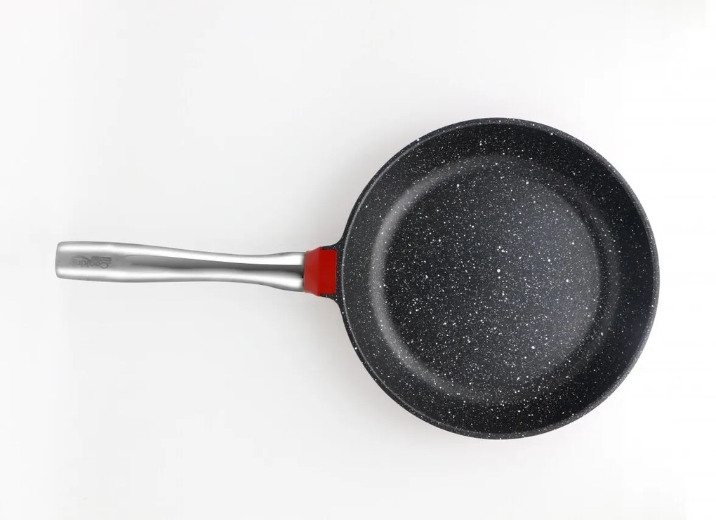 Home Chef serpenyő, Heinner Home, 24 x 4,5 cm, öntött alumínium, fekete/piros