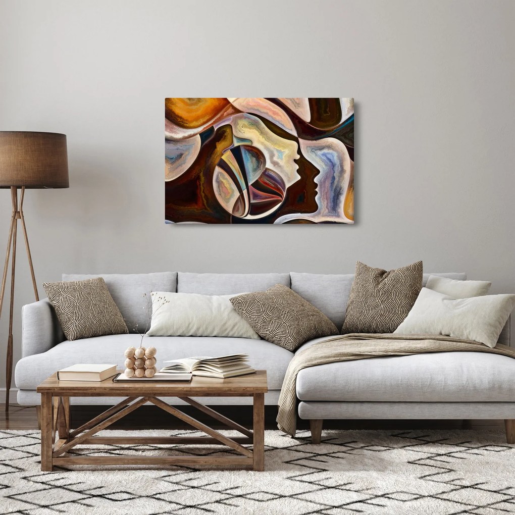 Kép - Absztrakció fejek (90x60 cm)