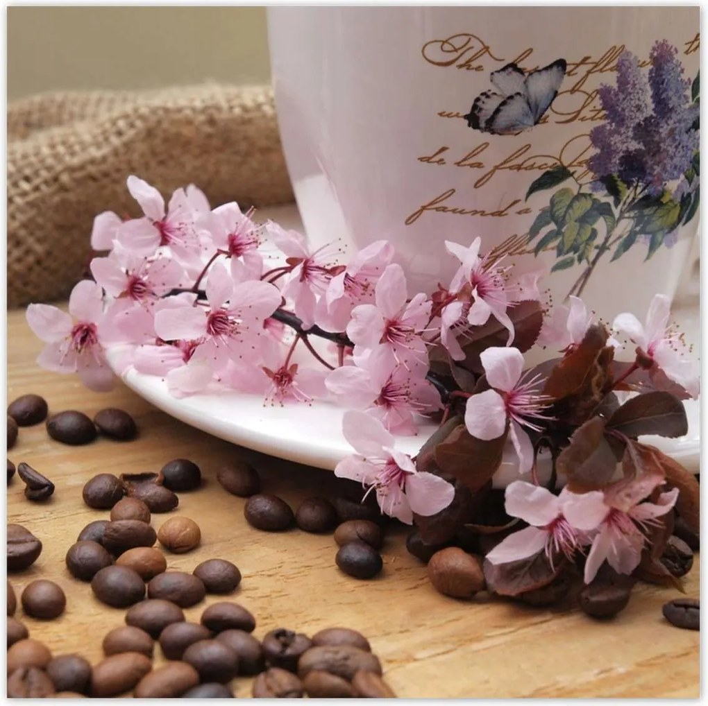 Poszterek 70x70 Cseresznyevirágos bögre