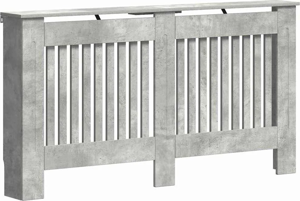 vidaXL Radiátor fedezék Beton Szürke 152 x 19 x 81,5 cm Faanyag