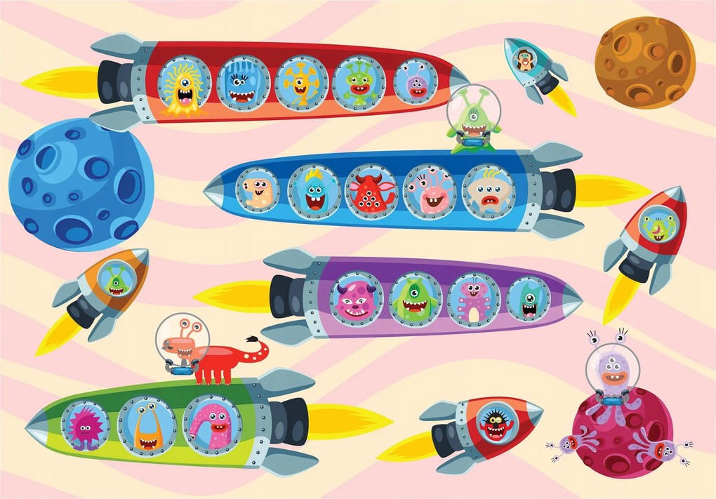 Fotótapéta Űrrakéták bolygók és szörnyek vinil 520x318 +ragasztó