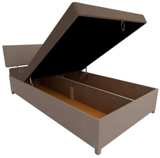 Kárpitozott heverő állítható fekvőrésszel és tárolóhellyel DALLAS 108x205 cm barna/sötétbarna