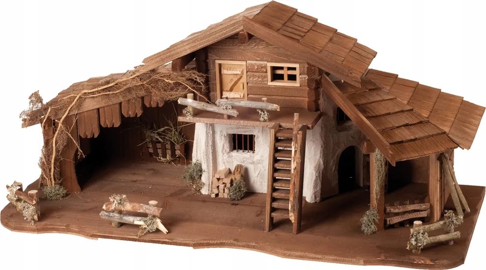 Karácsonyi Betlehem Karácsonyi Dekoráció 100x41x44CM Figurákhoz 11-15CM